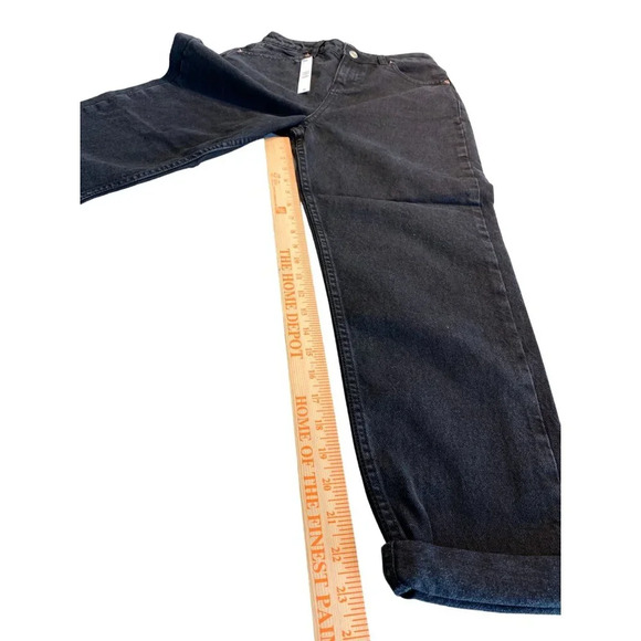 🆑Asos Design Petite Black High-Waisted Mom Jeans Size 26/28 - Picture 11 of 11